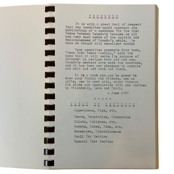 East Texas Rebekah Round-Up Cookbook Spiral Bound 1987 Deep East Texas Cooking - Picture 4 of 13